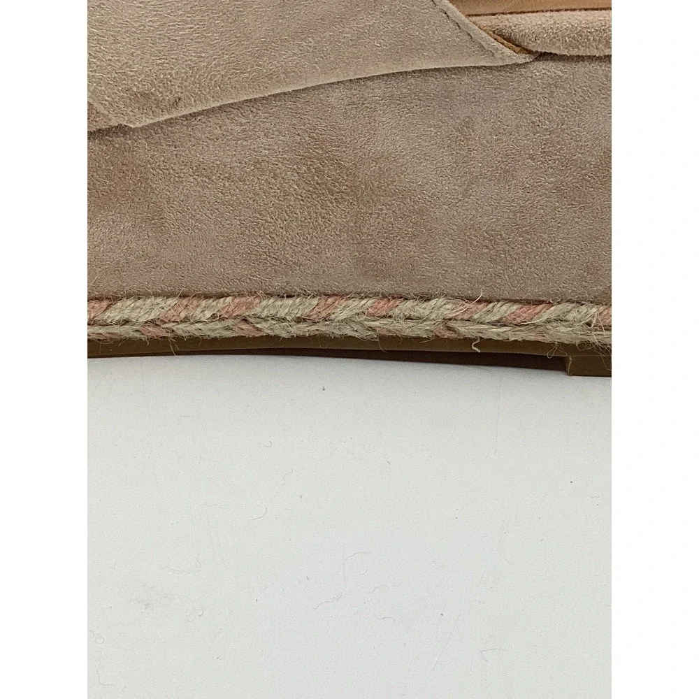 Joie Tan Suede Crisscross Slingback Platform Wedge Sandals Size 38.5 Espadrille